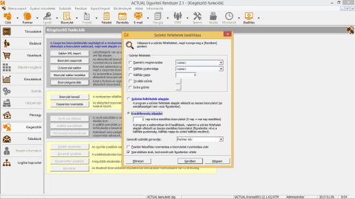 Bizonylat generálás szűréssel